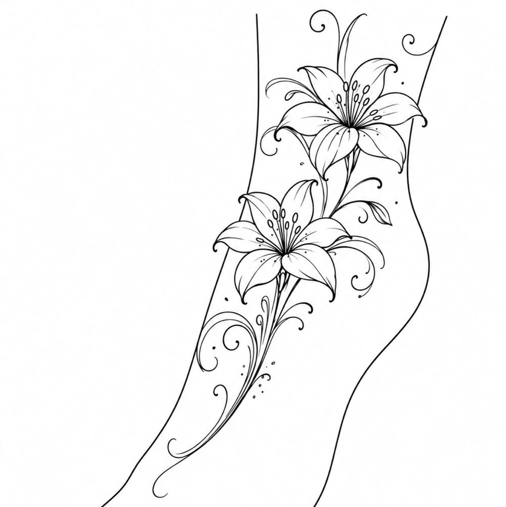 Delicate floral ankle 