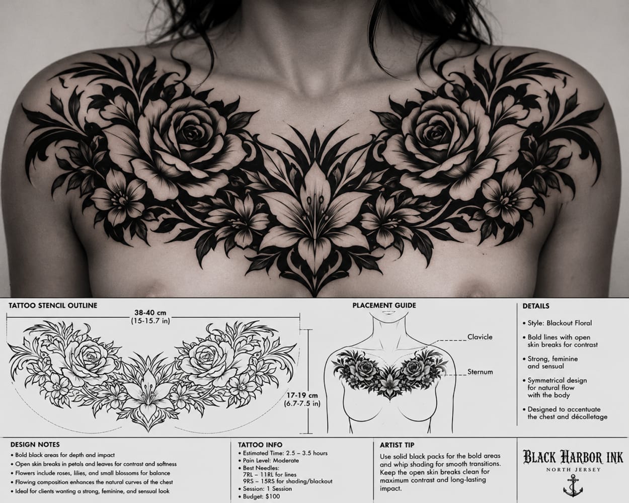 Bold Blackout Floral Che