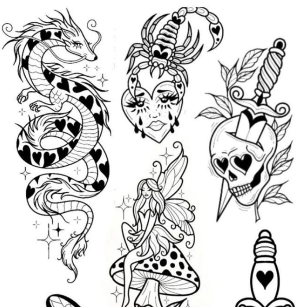 Simple flash art tattoos