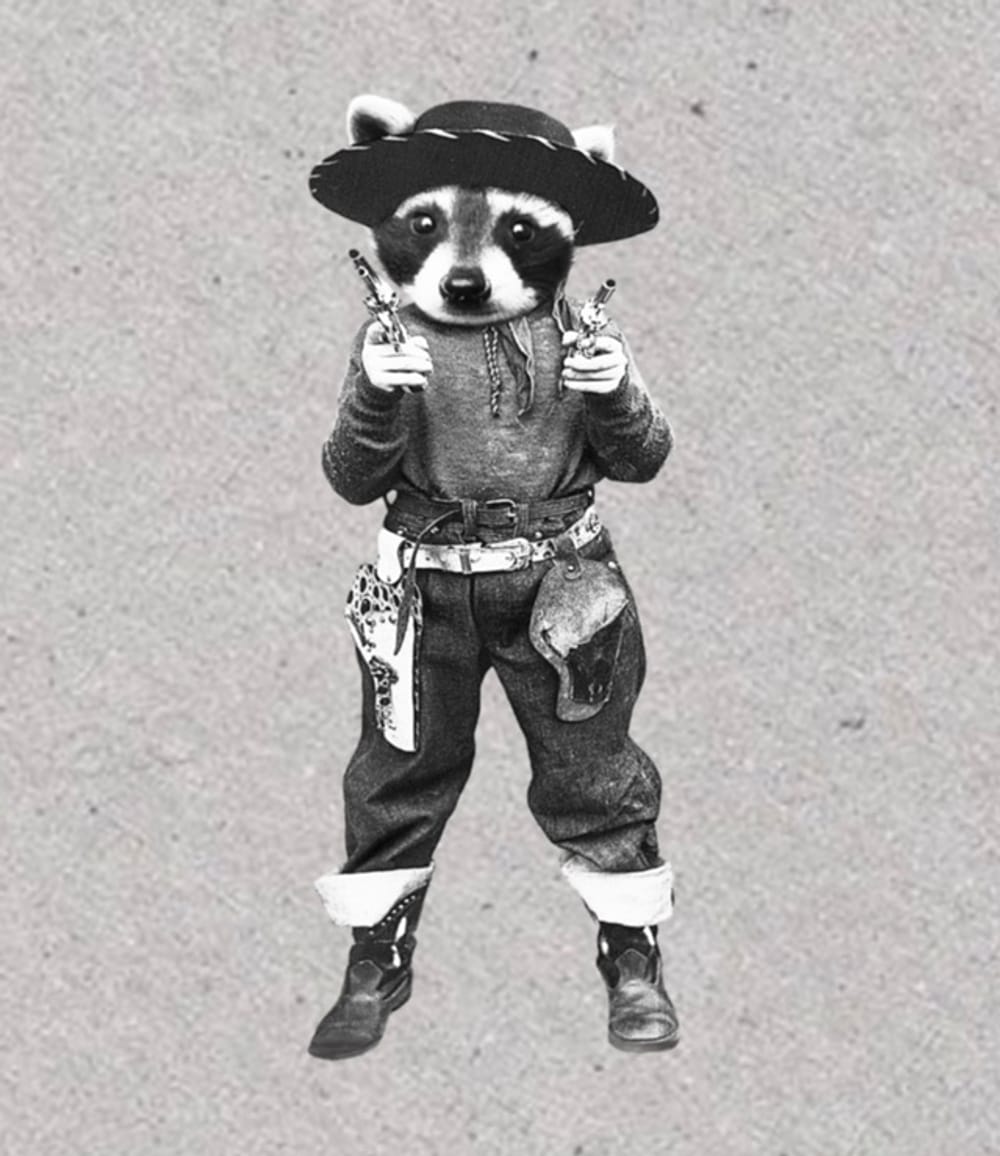 Raccoon cowboy