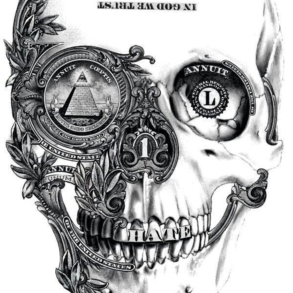 Dollar / skull clash