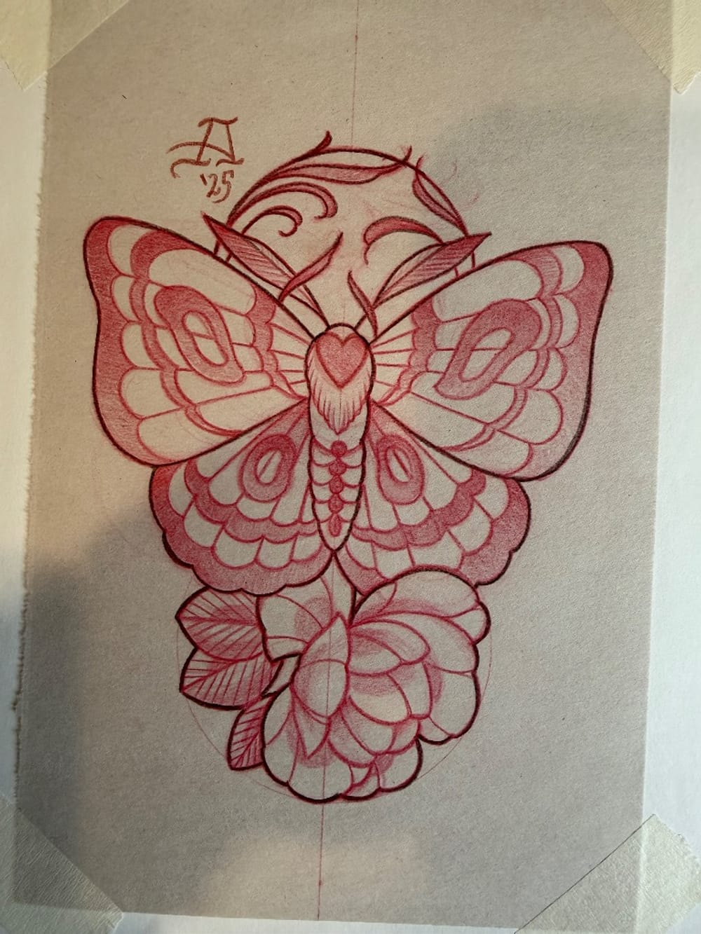 Moth and flower