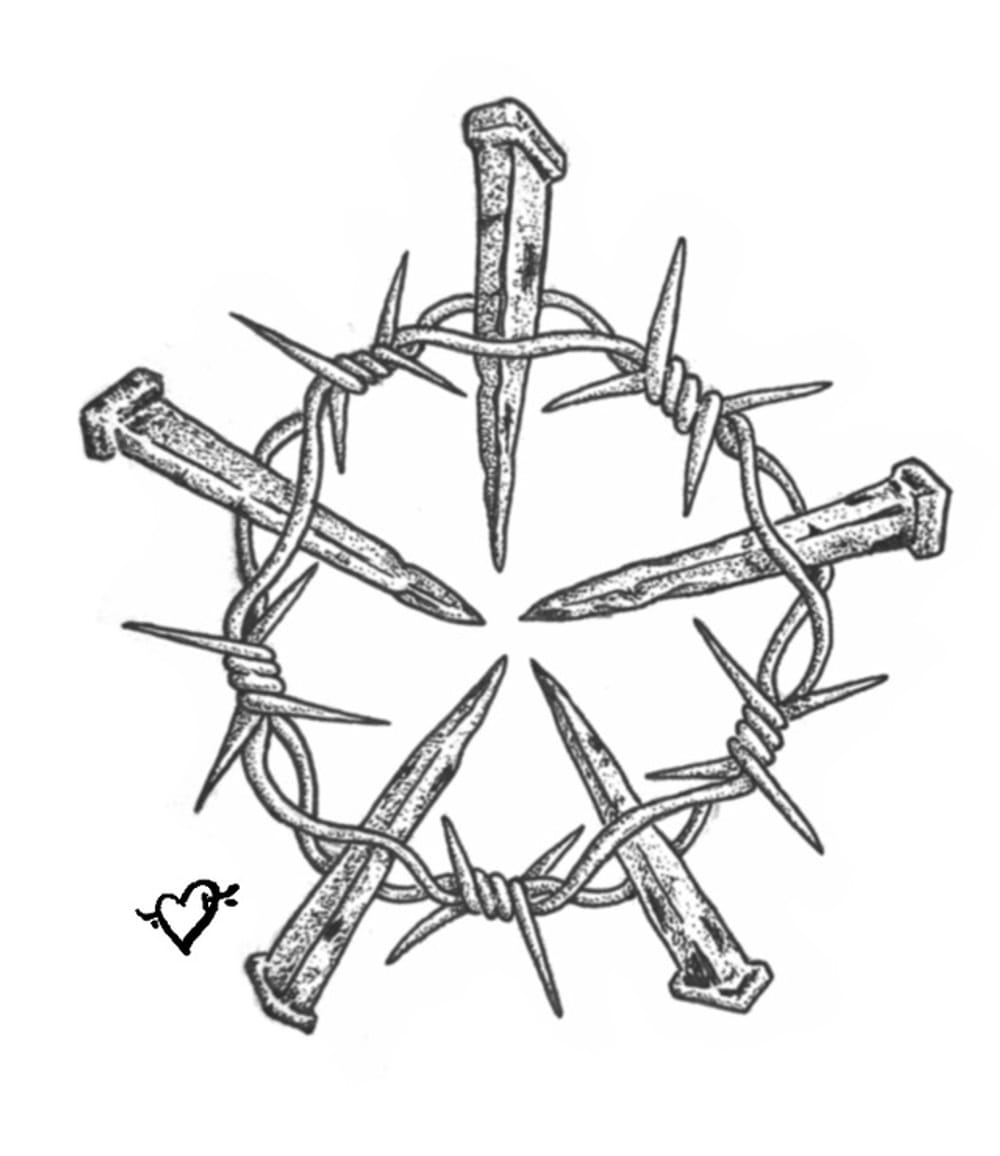 Railroad spikes barbwire