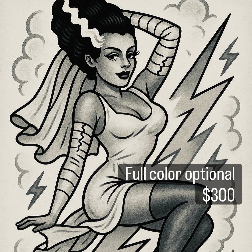Bride of Frankie pin up