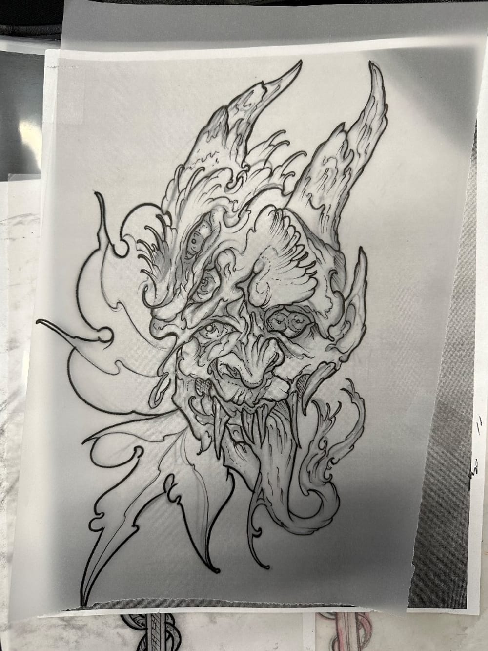 Surreal demon with leaf