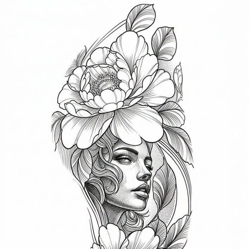 Feminine Floral Portrait