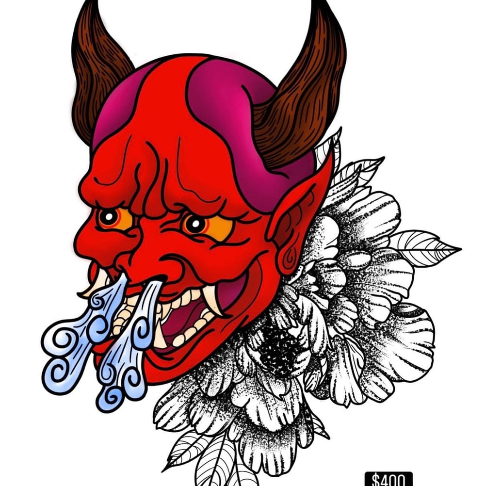 Oni mask peony flash