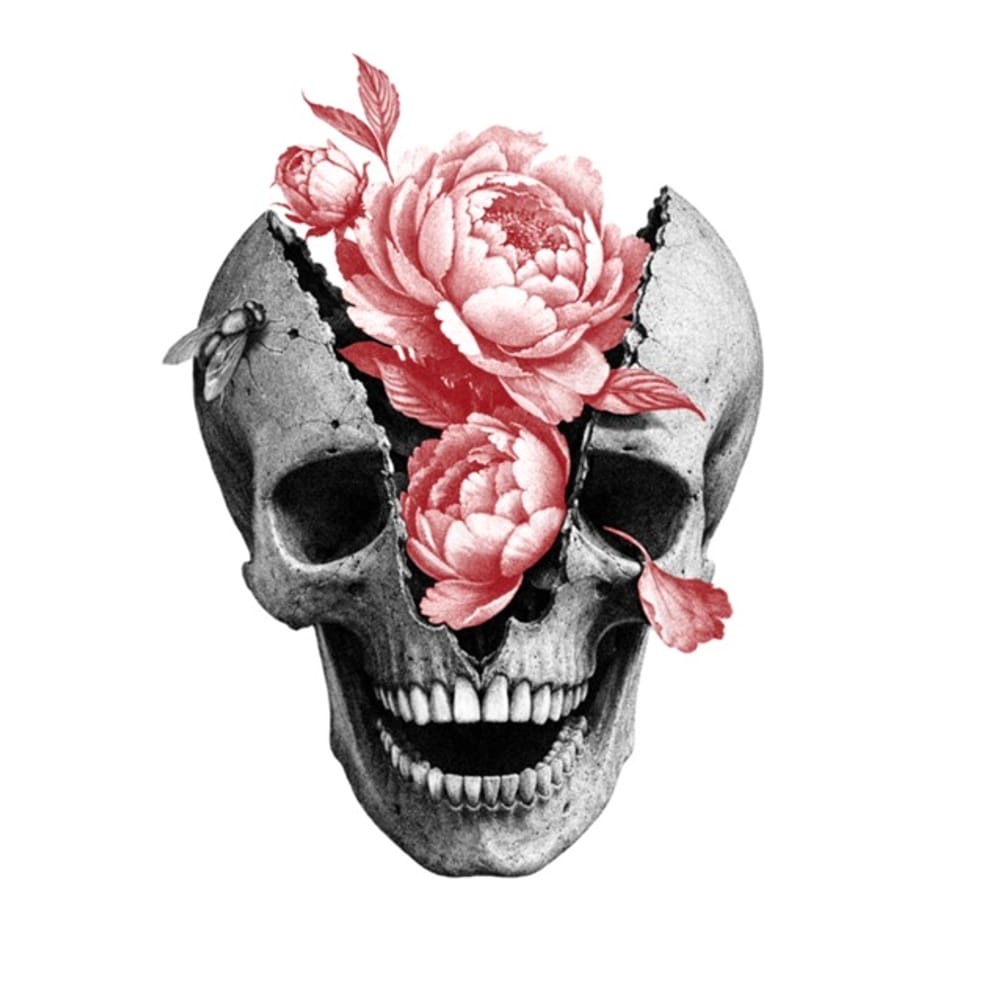 Skull with flowers
