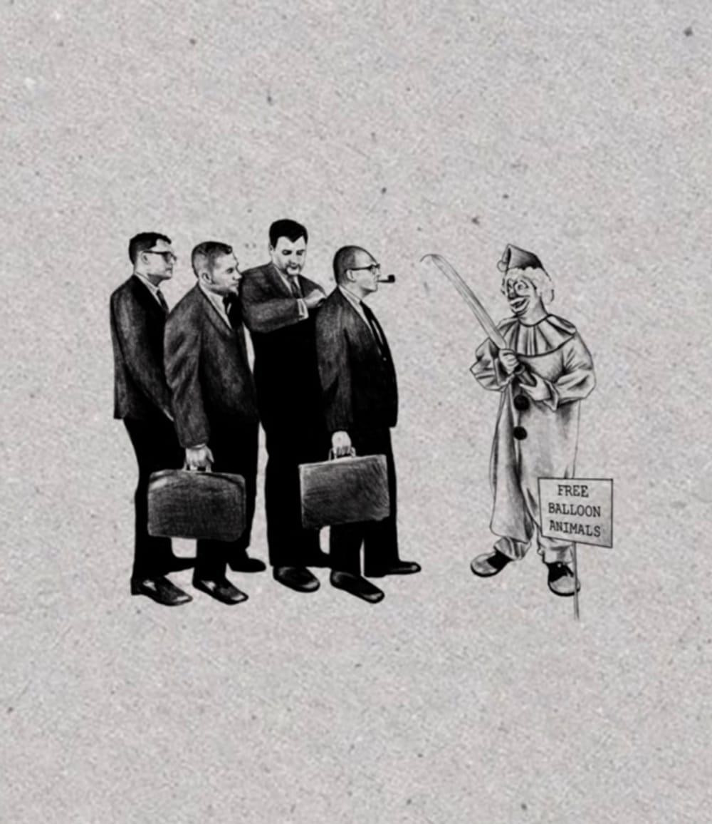 Business men in line