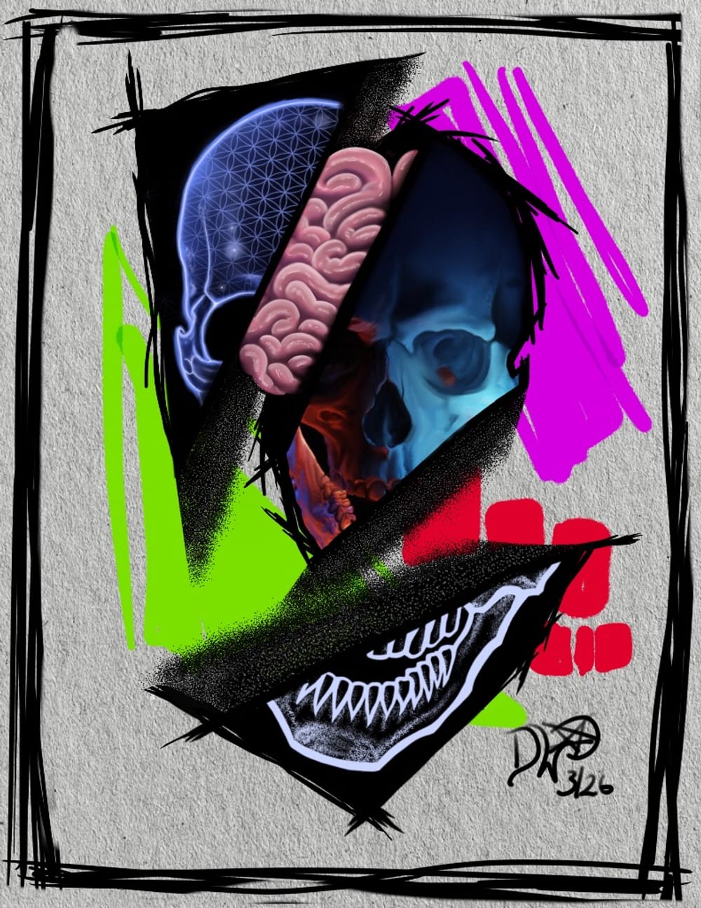 Mixed Style Skull