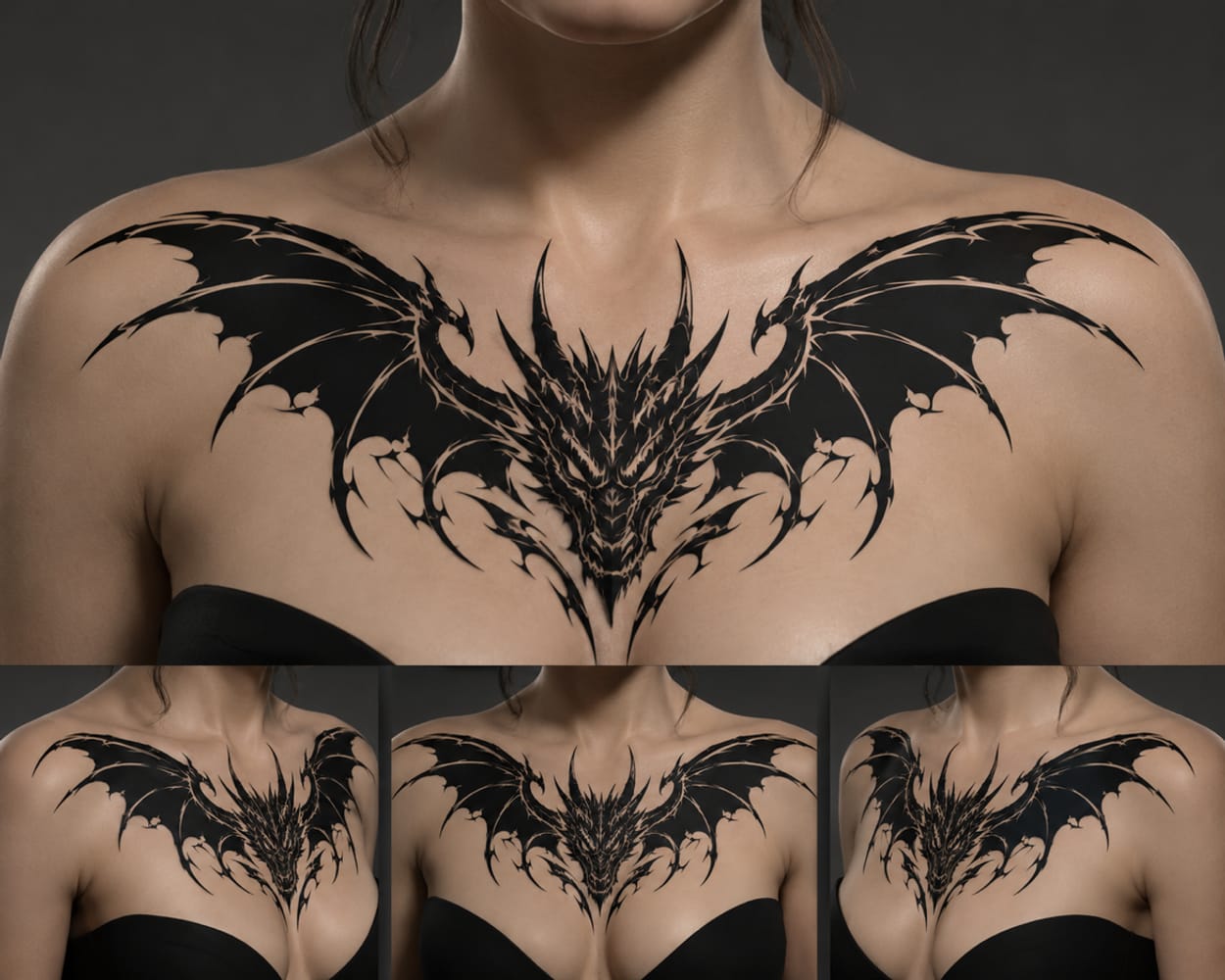 Dragon head/wings chest