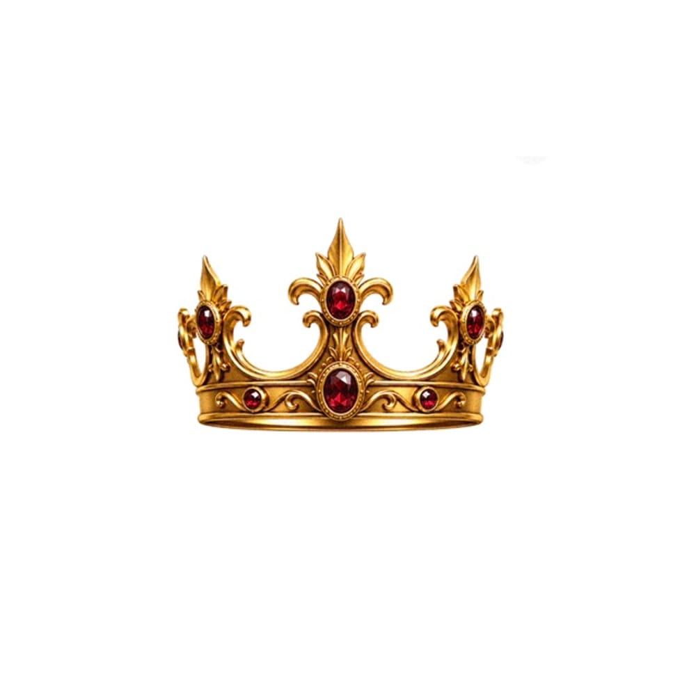 Golden crown with ruby 