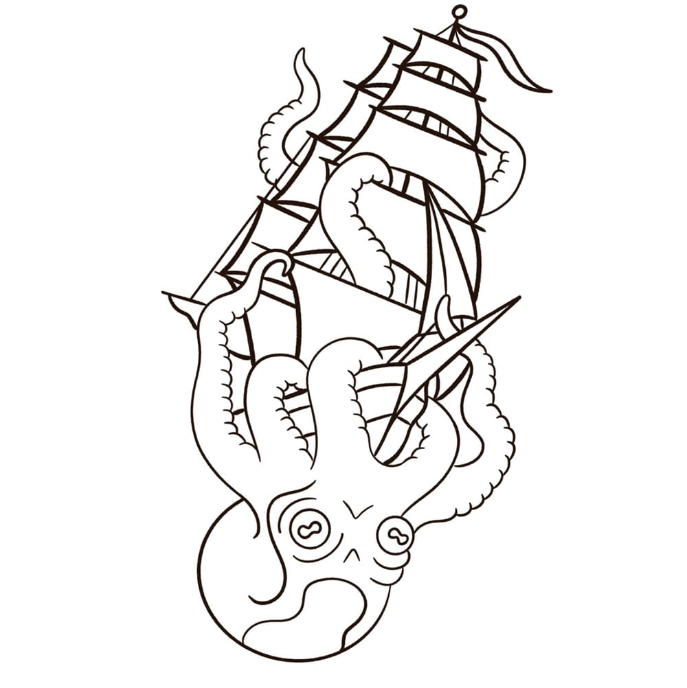 Kraken attacking clipper