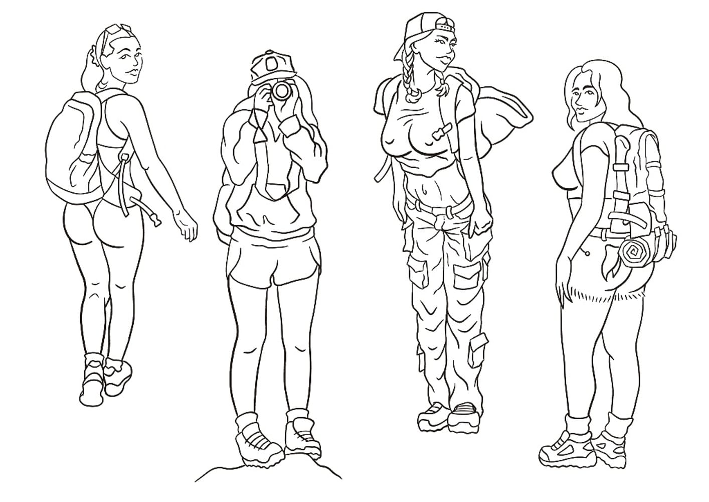 Hiking pinups
