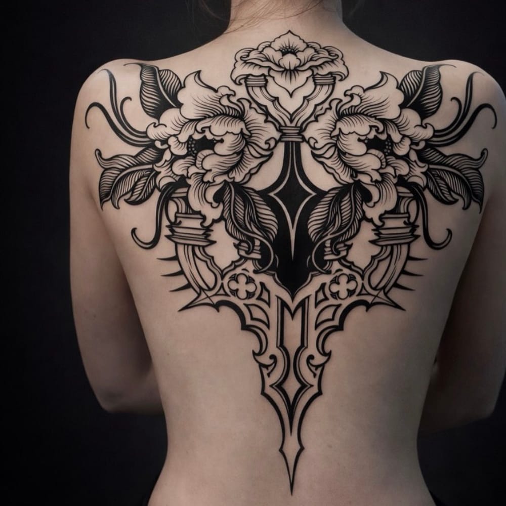 Hall full back tattoo
