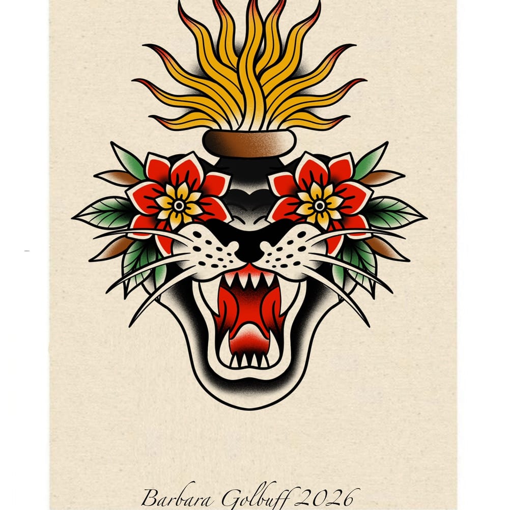 Panter with flowers