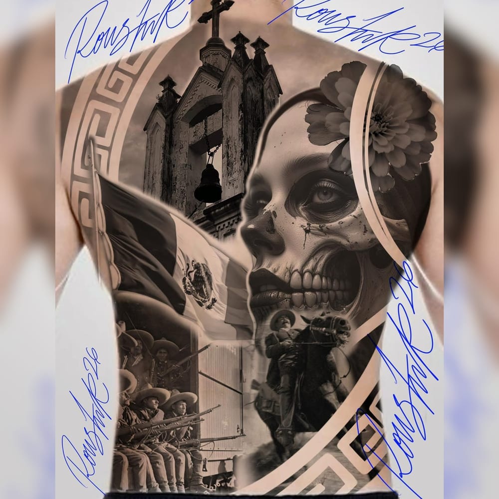 Mexican culture back tat