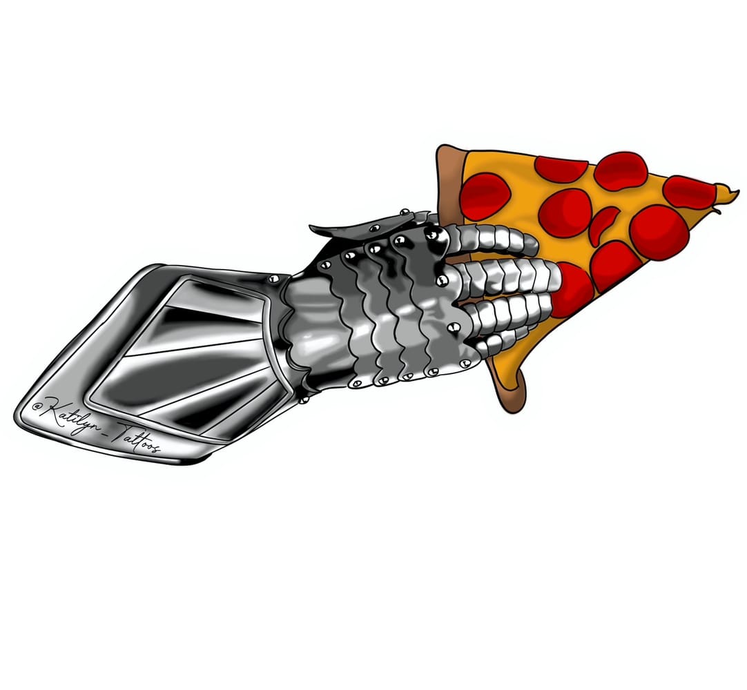 Knight Hand with Pizza