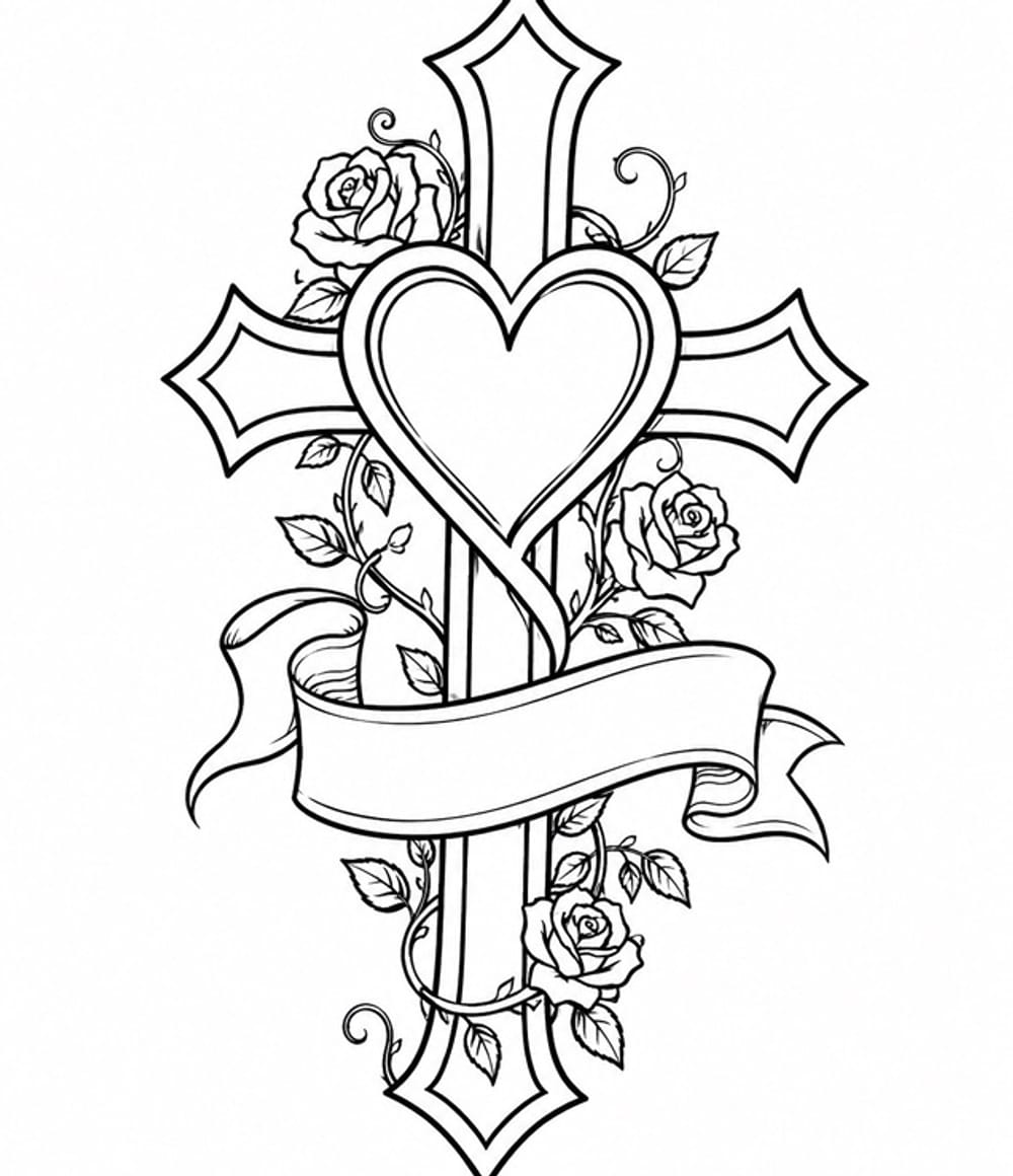 Remembrance heart-cross 