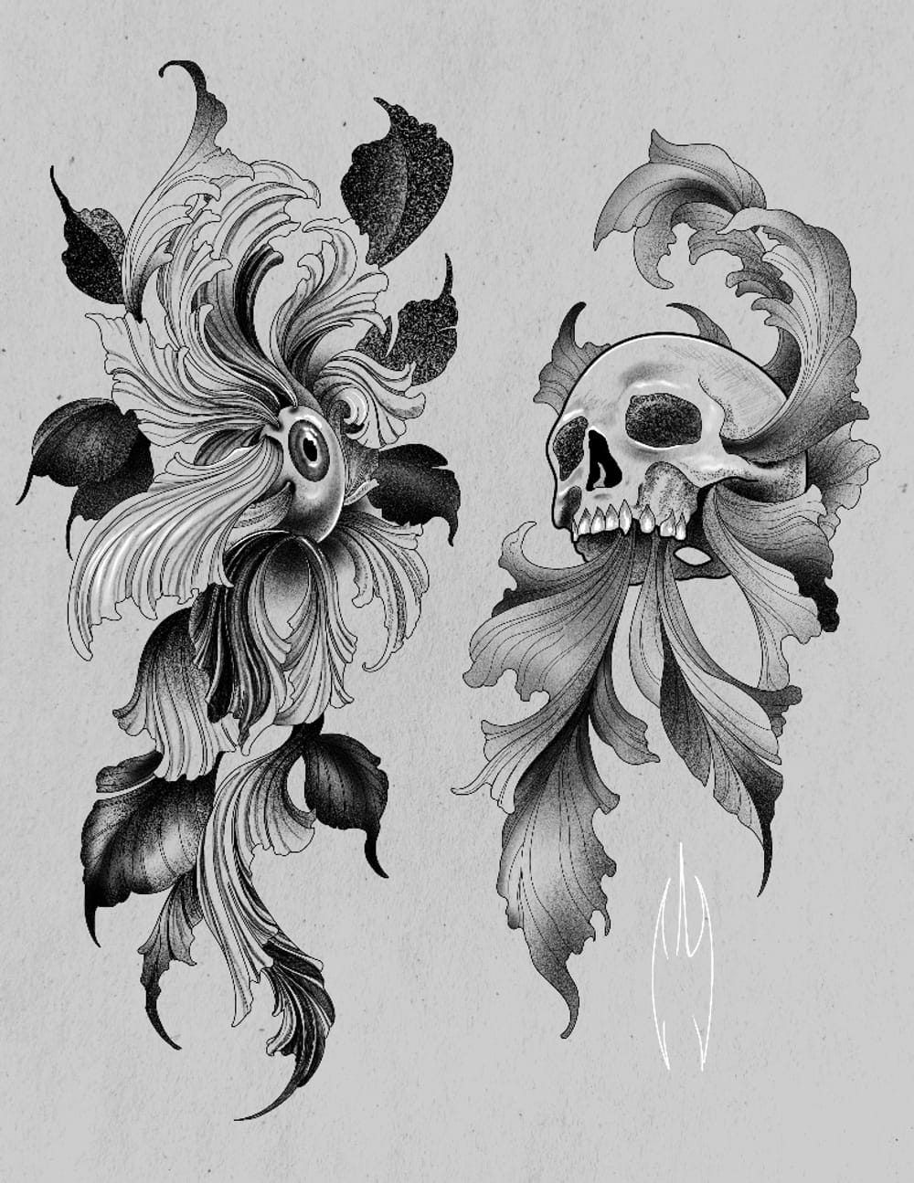 Blackwork florals 