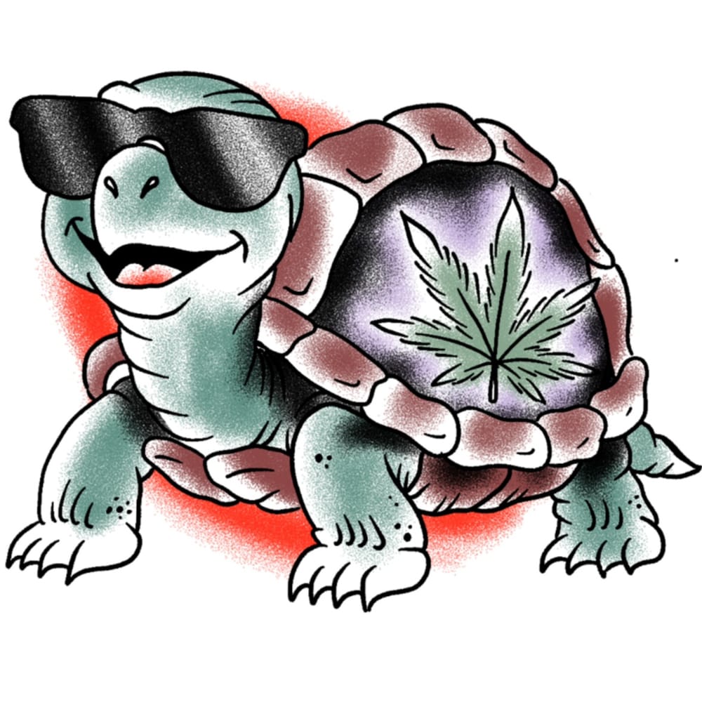 Cool Guy Weed Turtle