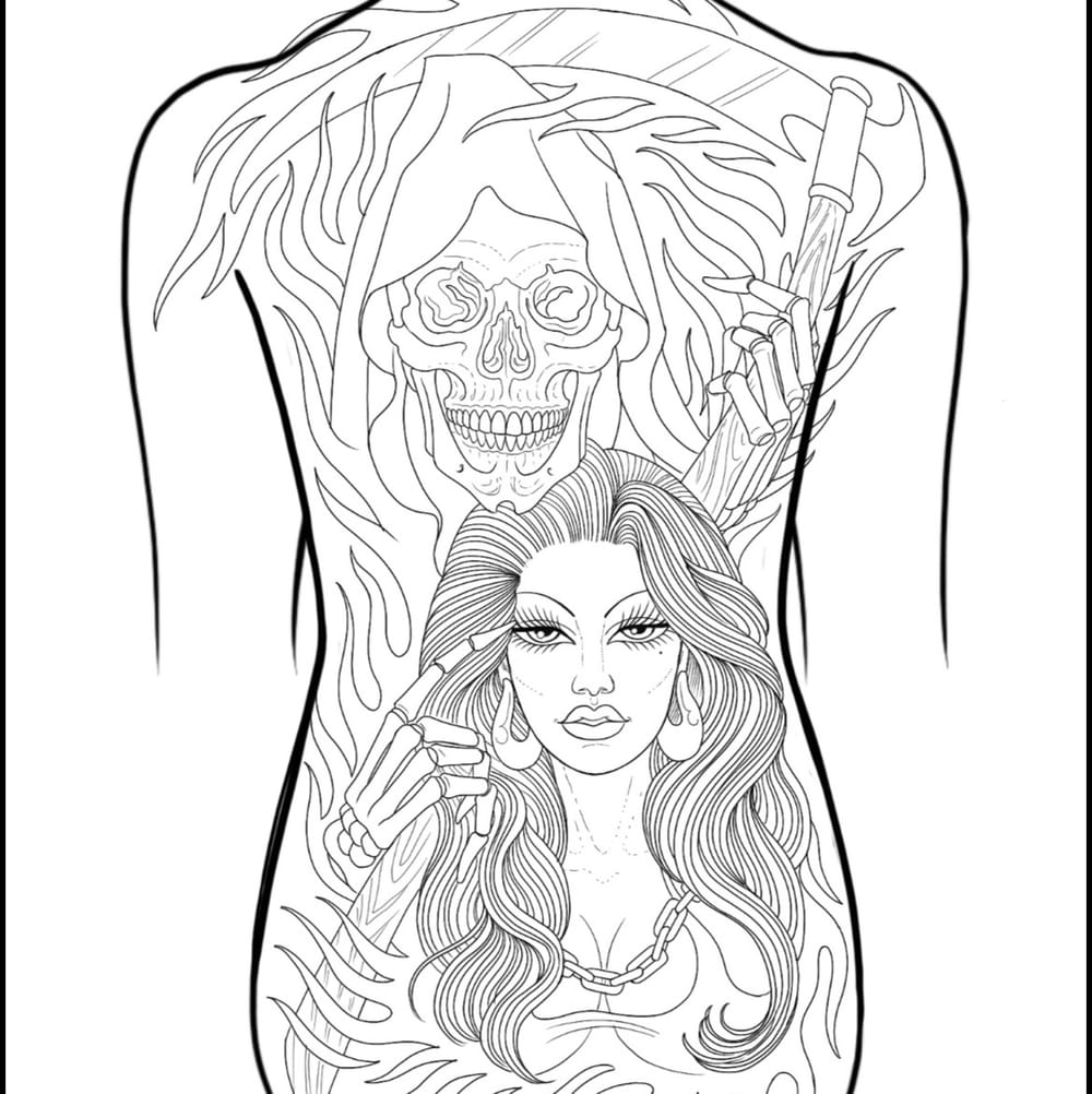 Flaming Reaper Backpiece