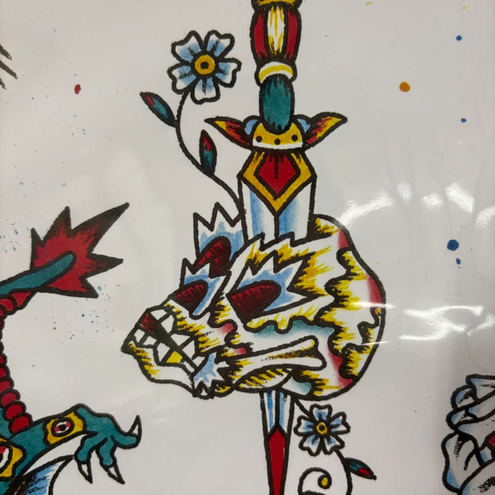 Dagger and skull