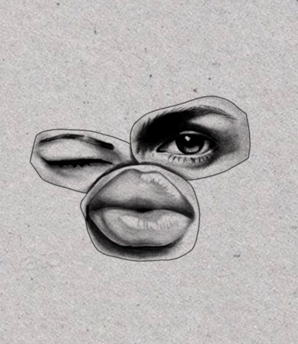 Magazine collage face