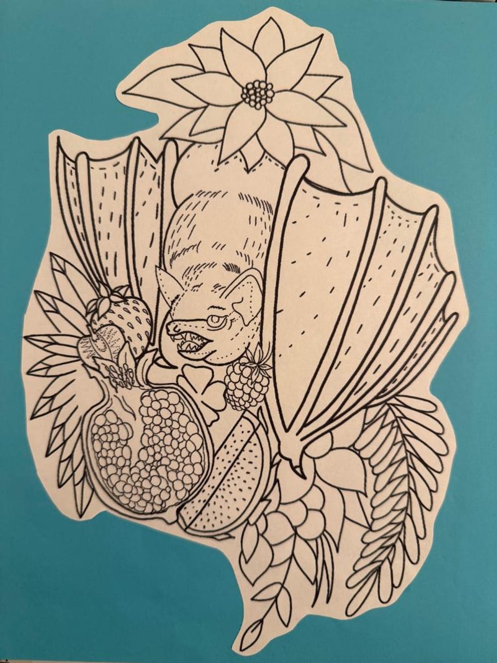 Bat and Fruit Tattoo LG