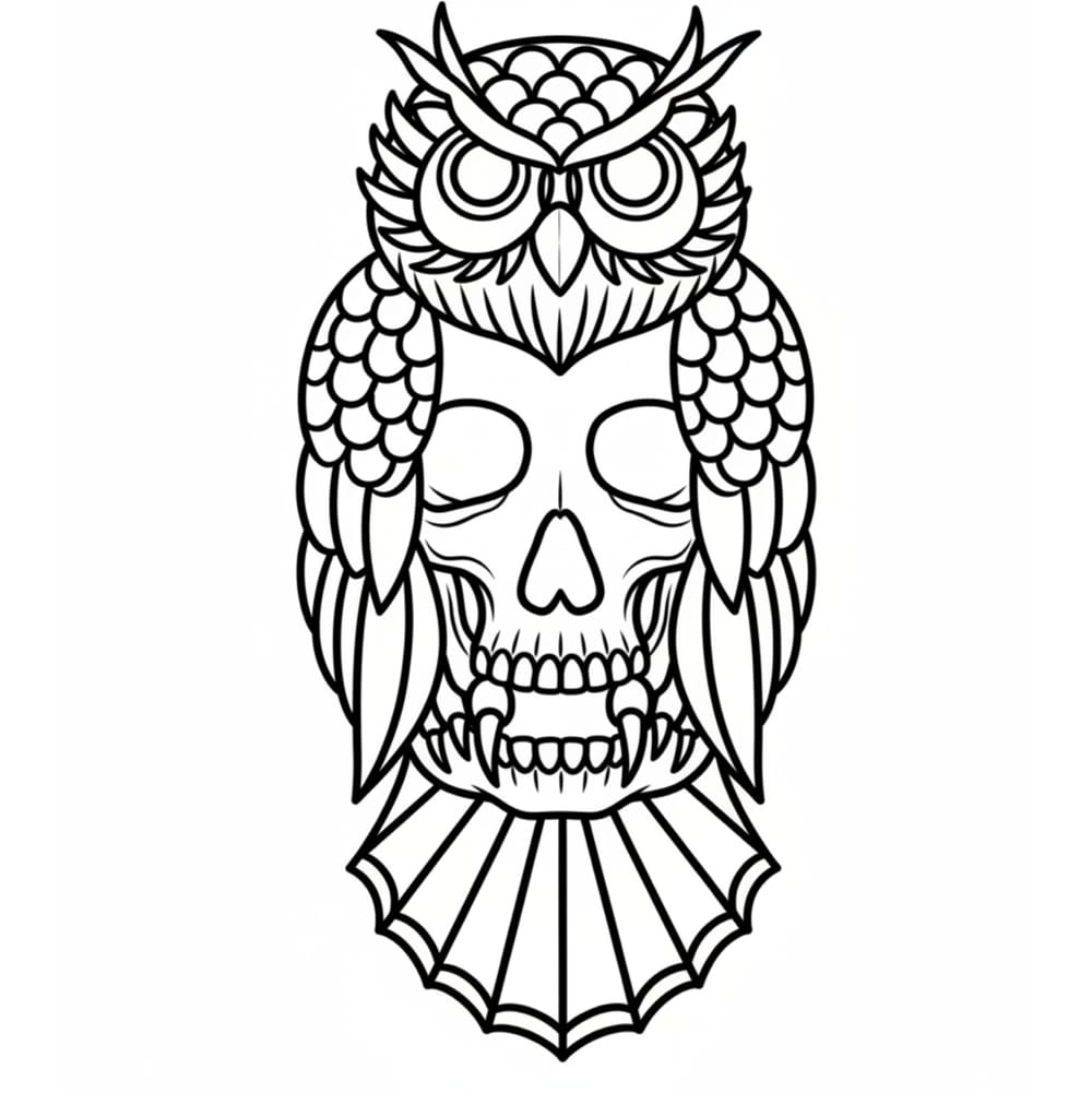 Owl skull combo