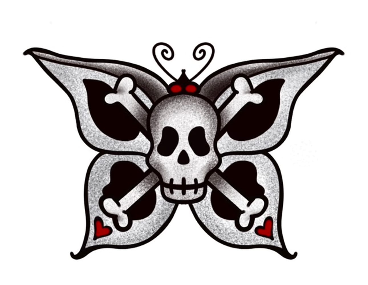 skull n bones butterfly