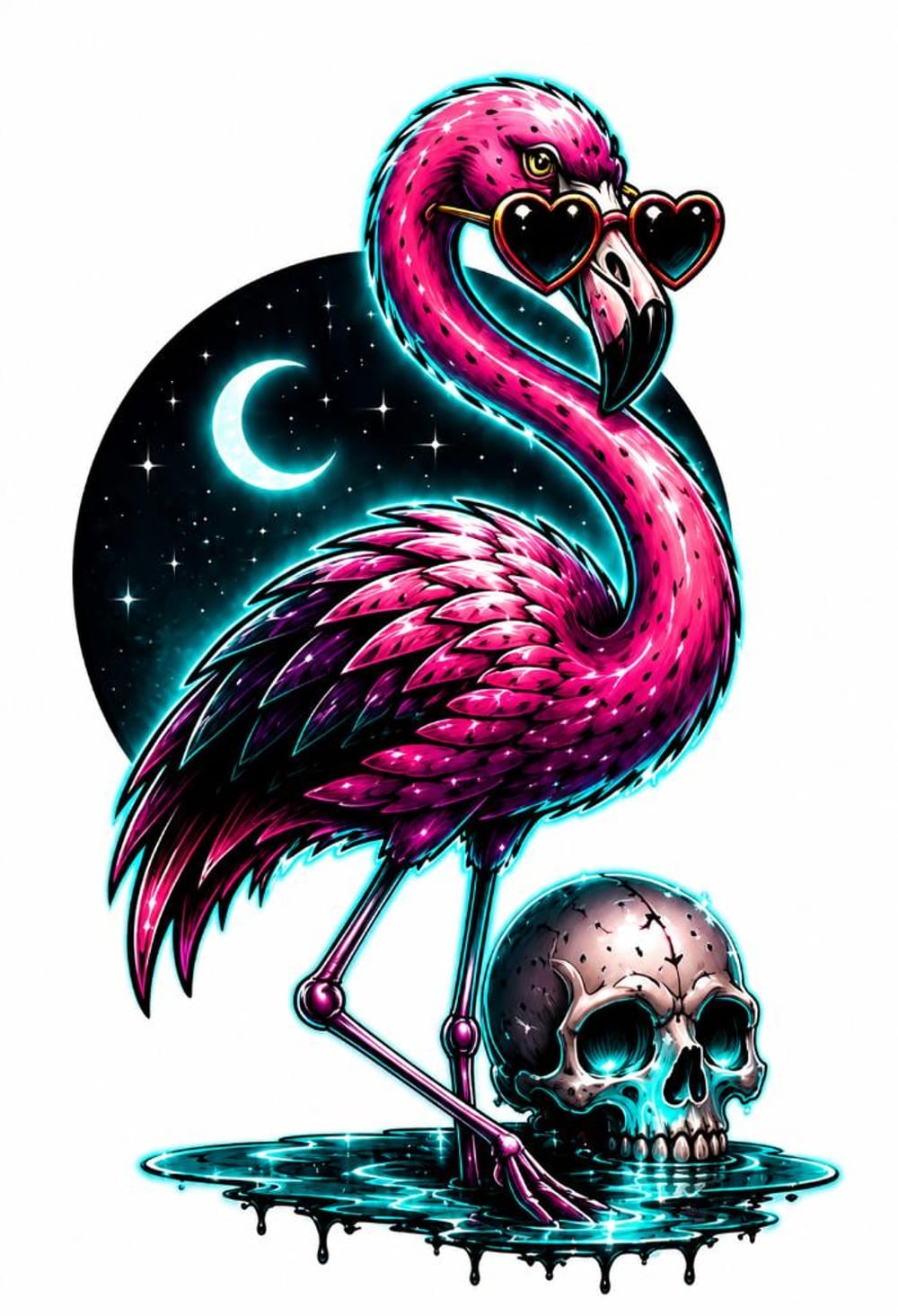 Cool Midnight Flamingo