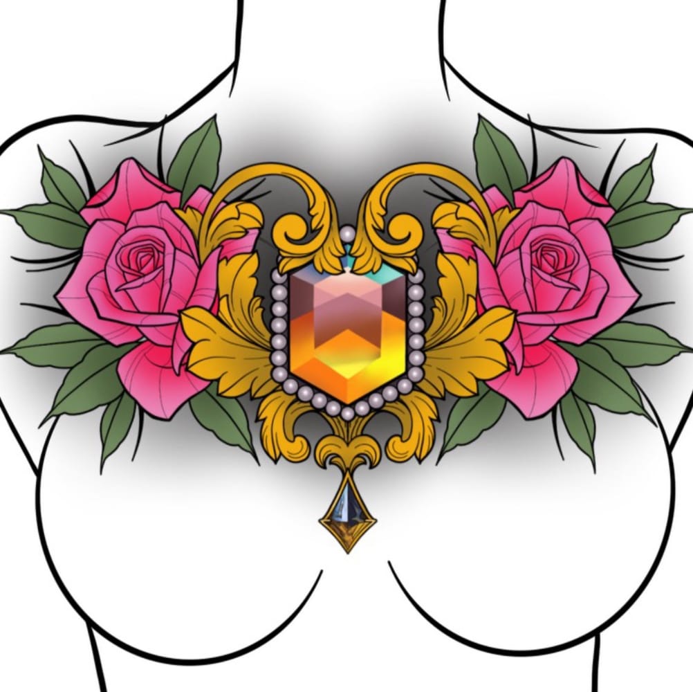 Gemstone floral chest 