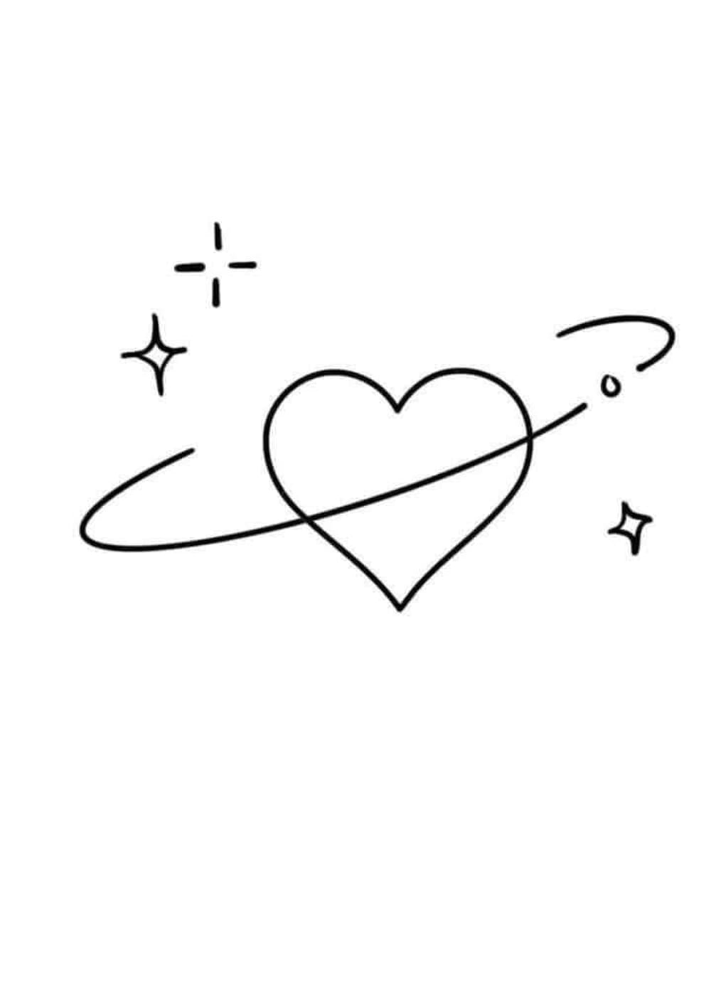 Simple Heart With Stars