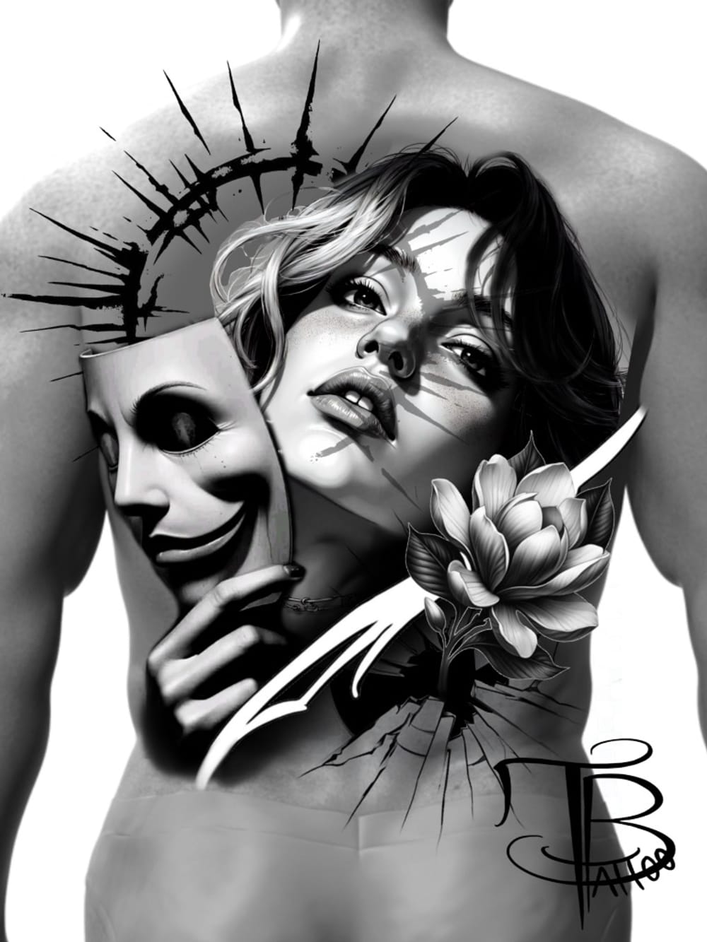 Lady face and mask