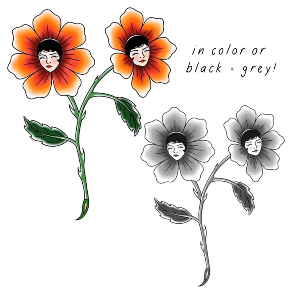 flower lady flash piece