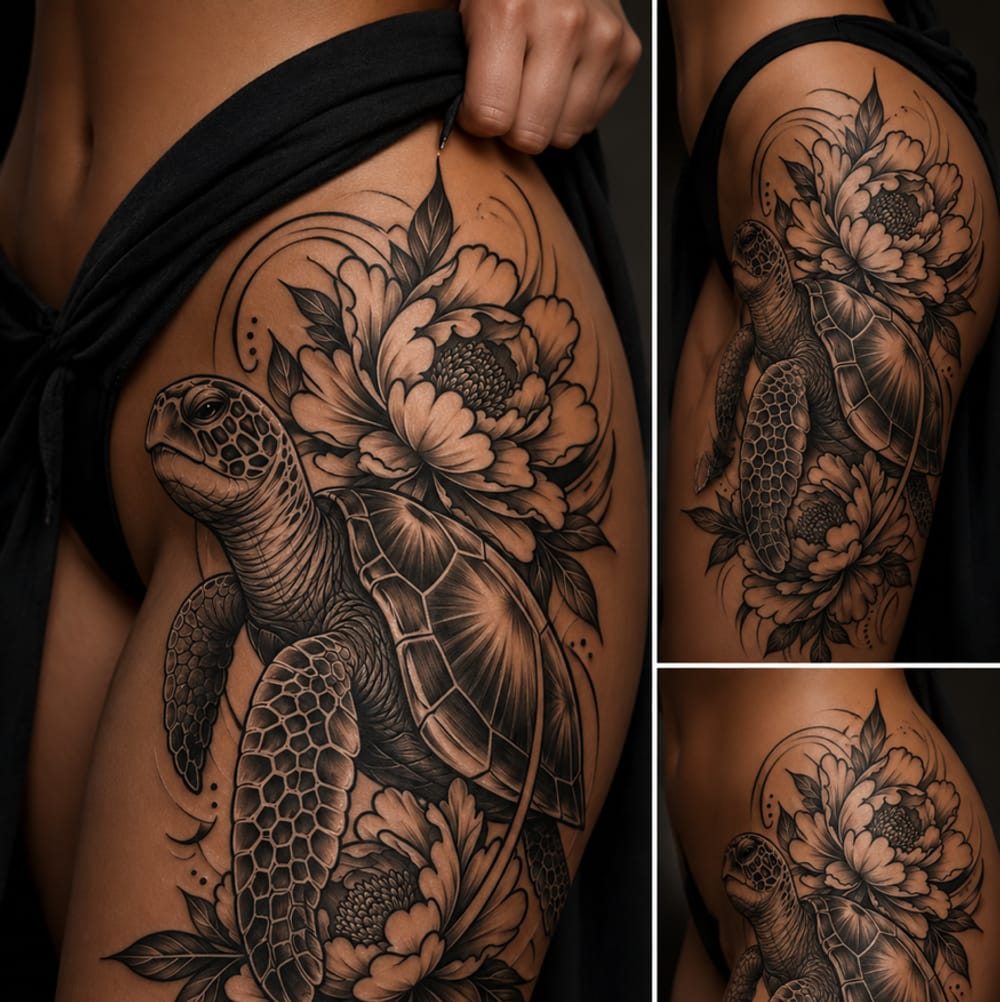 Sea Turtle hip /thigh 