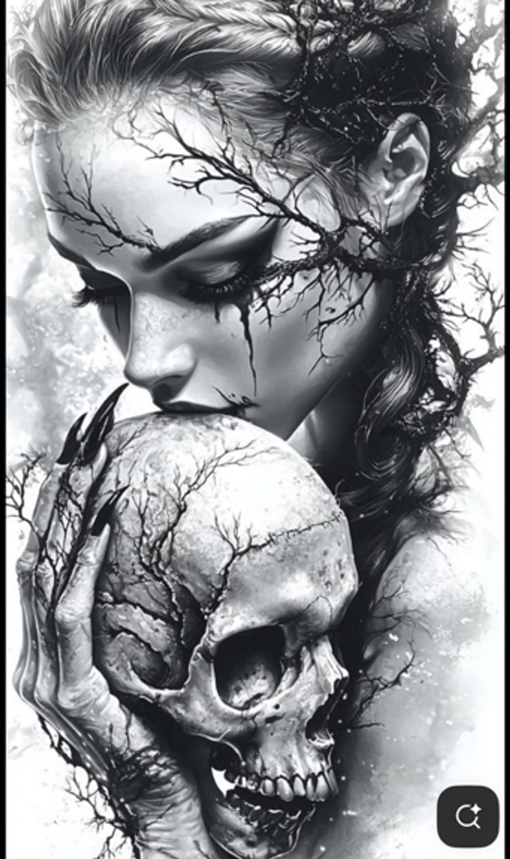 Girl and her skull