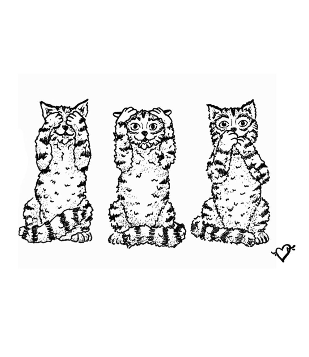 No evil kitty trio