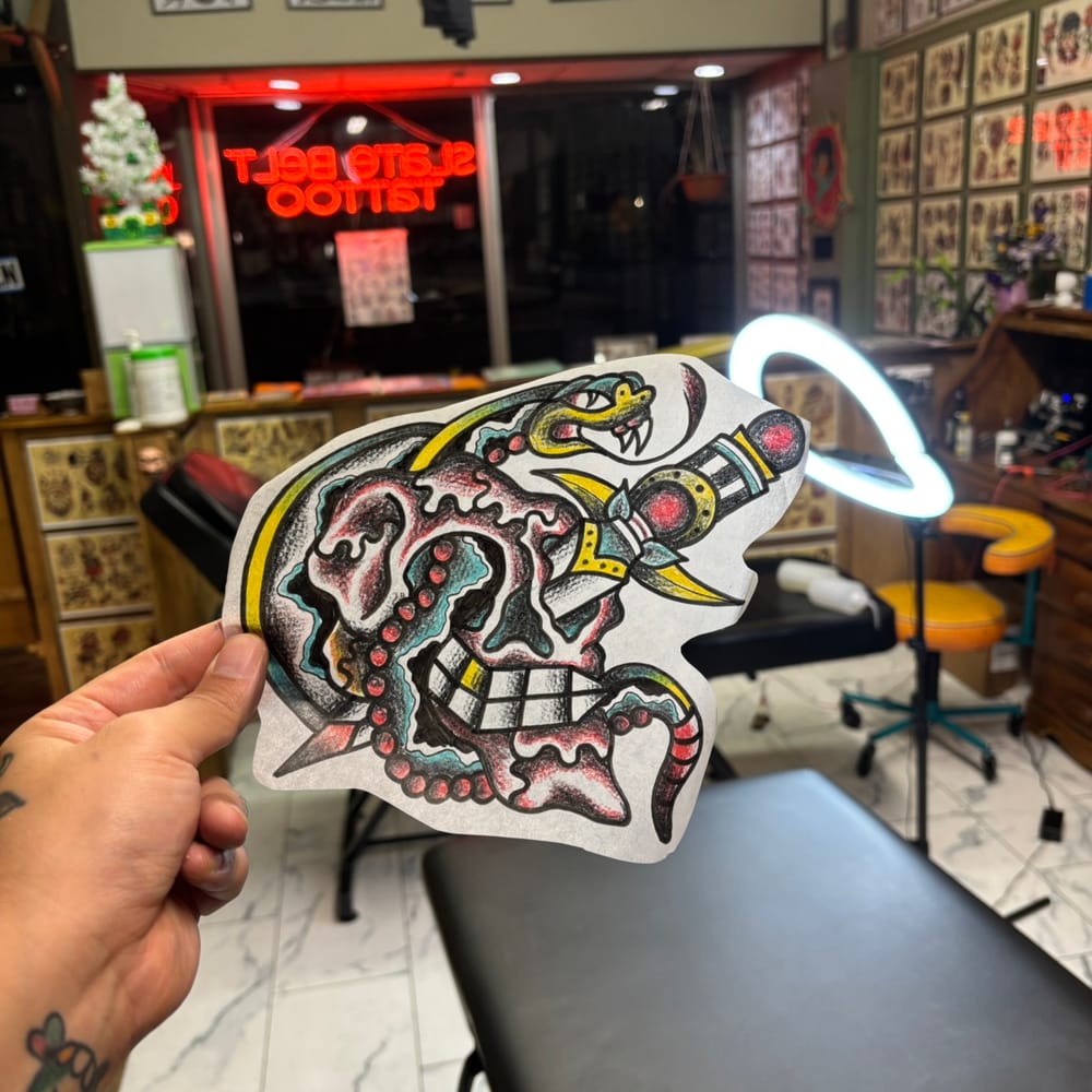 Snake and skull