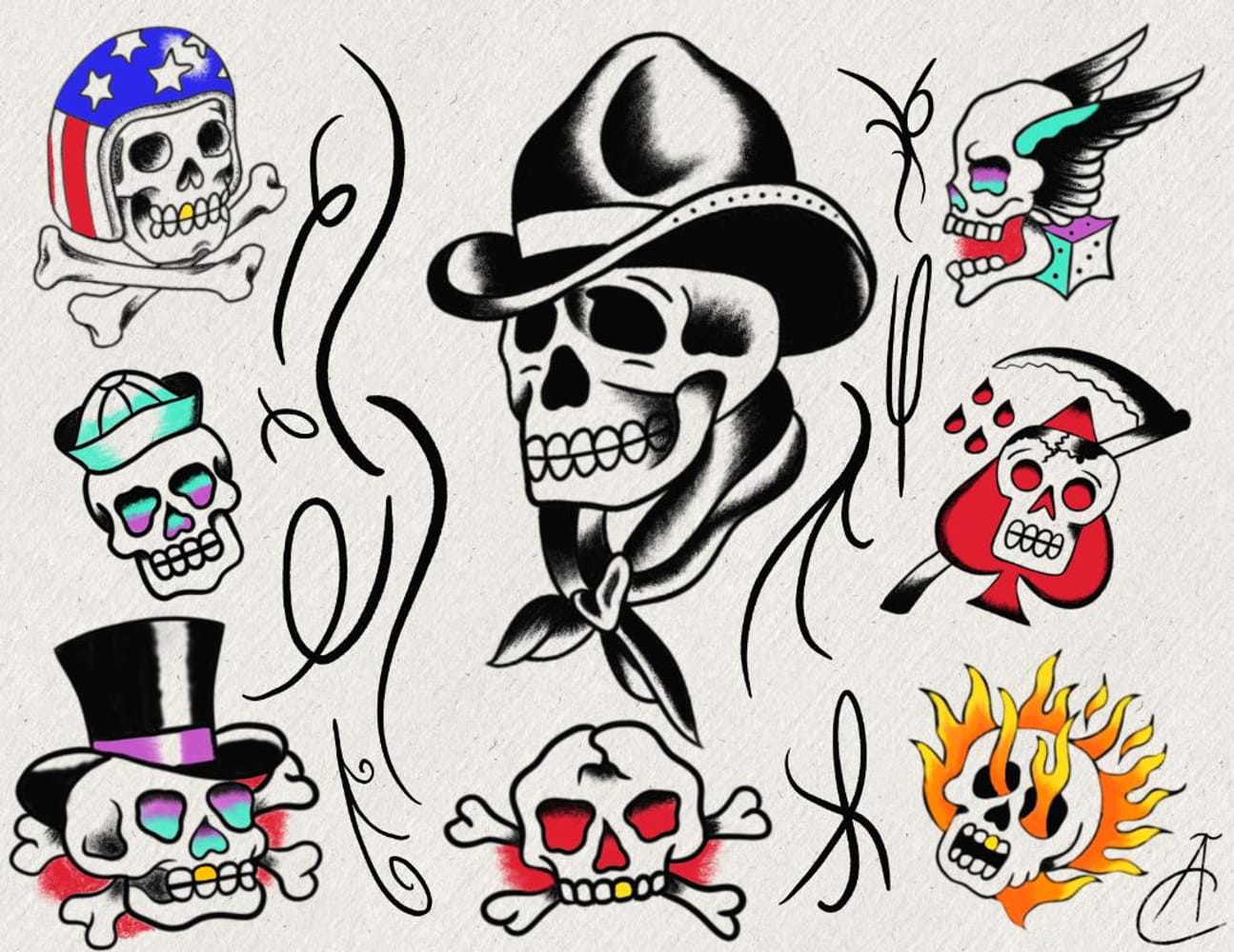 Skull flash sheet