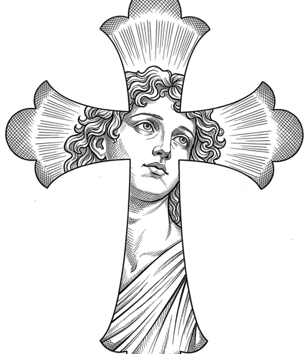 Angel in a cross 