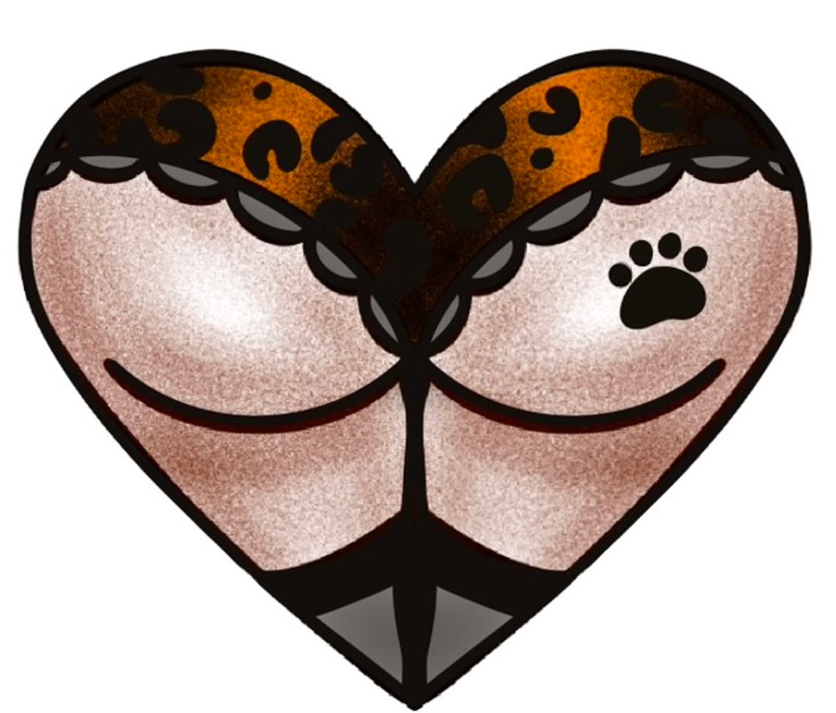 cheetah booty heart 