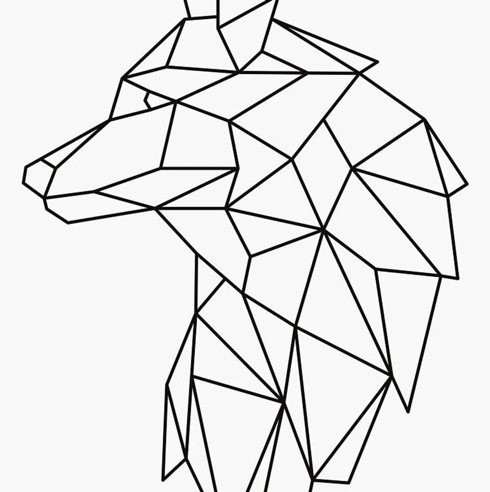 Geometric Wolf Head