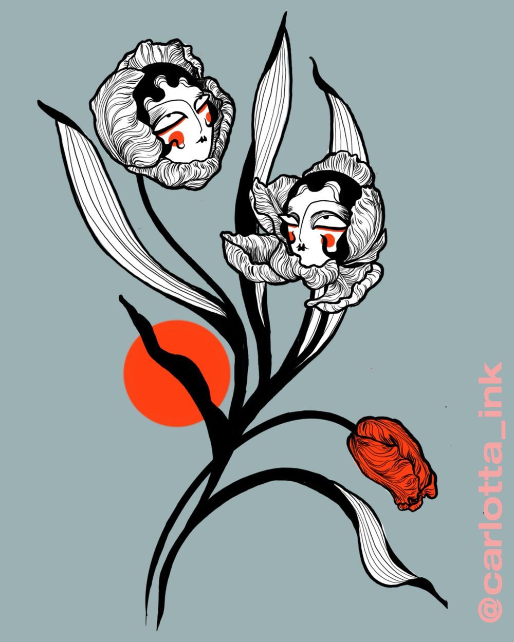 Singing tulips under a full moon