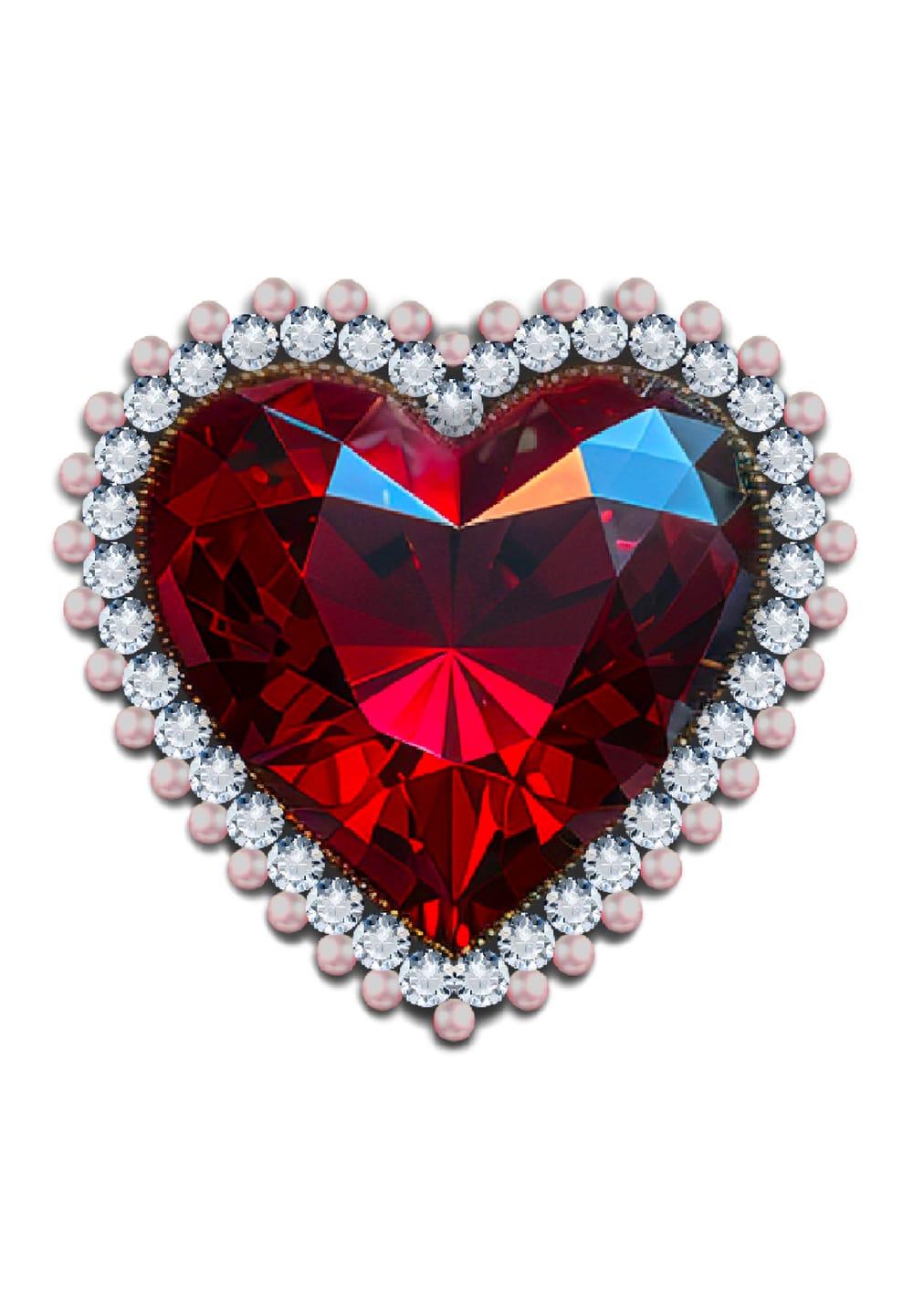 Jewel encrusted Ruby heart 