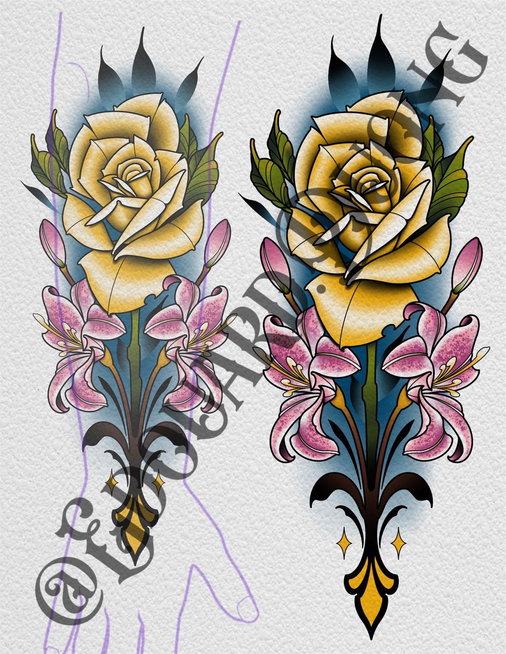 Rose & Lilies