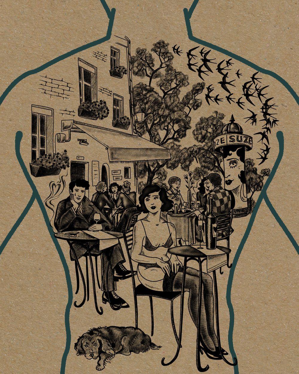 Vintage Parisian romance — BACK PIECE 