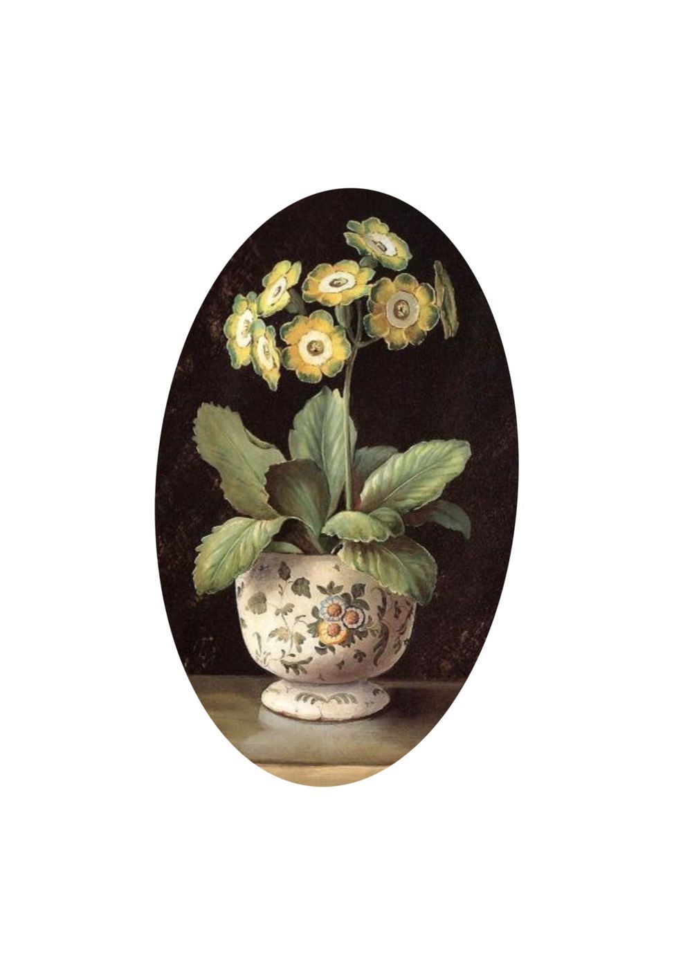 Vintage vase with yellow flowers 