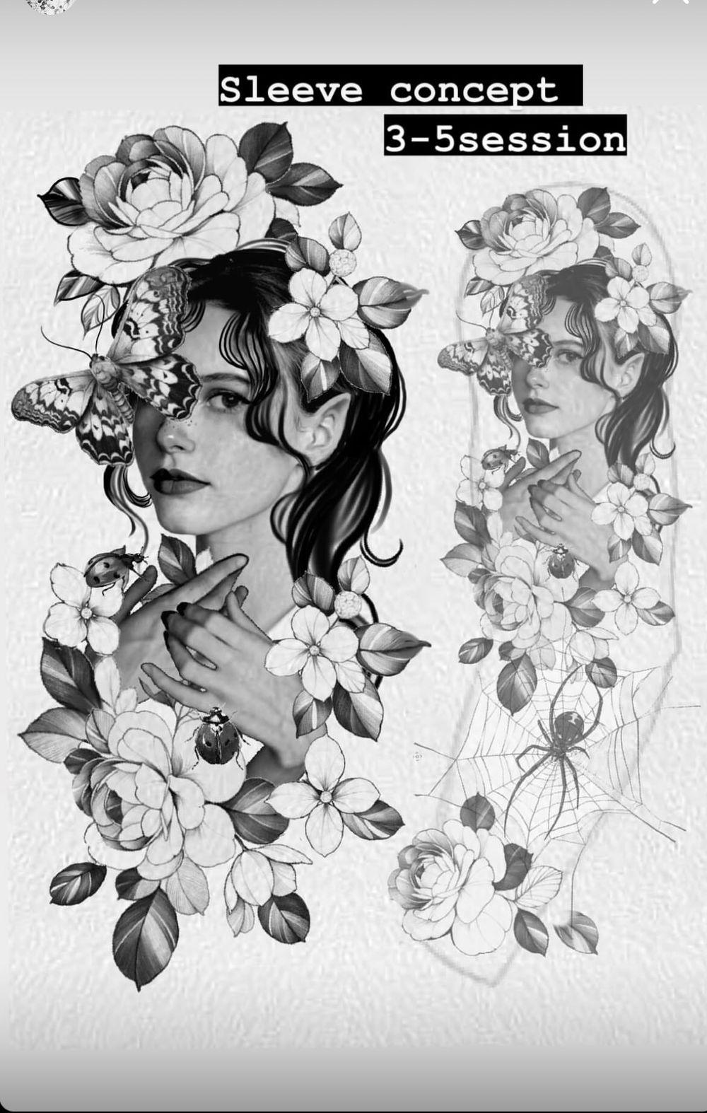 Floral and Butterfly Lady